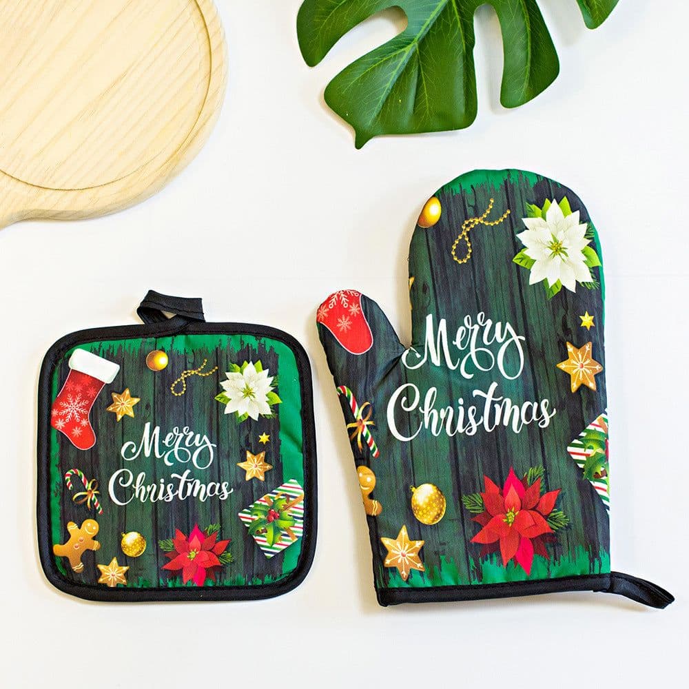 image-Kitchen High-temperature Resistant Anti-scald Oven Printing Gloves Suit