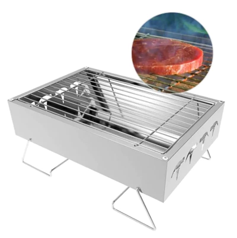 image-Mini Household Charcoal Barbecue Grill Outdoor Folding Portable