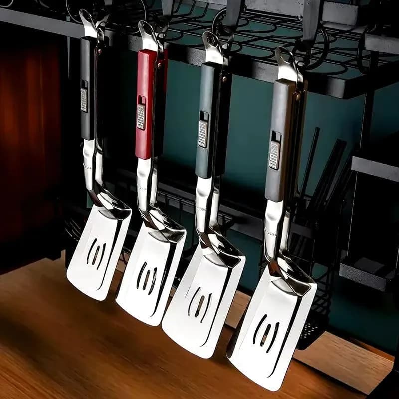 image-Stainless Steel Grill Clamp, Multifunctional Spatula Tongs Spatula Tongs For Grilling Frying Barbecue Spatula Clip BBQ Tongs Frying Fish Spatula Clip Bread Household Kitchen Tool