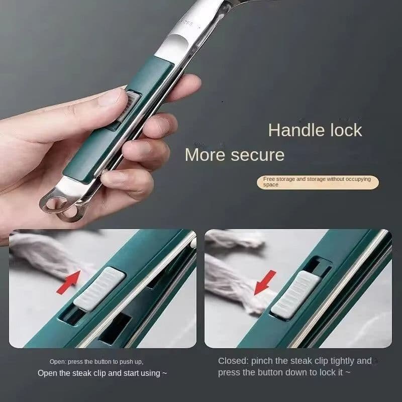 image-Stainless Steel Grill Clamp, Multifunctional Spatula Tongs Spatula Tongs For Grilling Frying Barbecue Spatula Clip BBQ Tongs Frying Fish Spatula Clip Bread Household Kitchen Tool