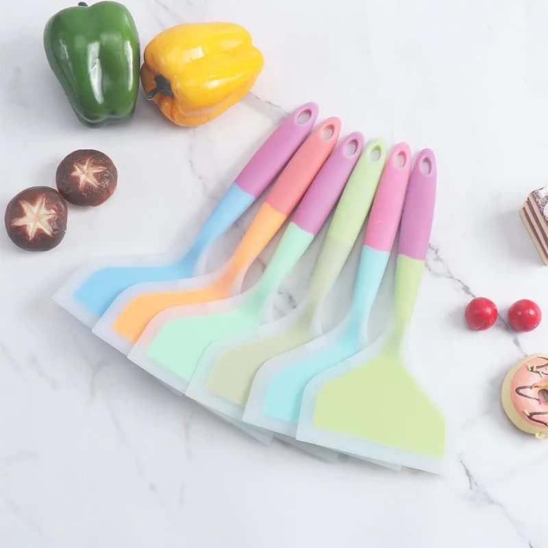 image-Translucent Silicone Jade Spatula Non-stick Frying Pan Spatula