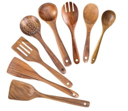 image-High Temperature Vegetable Spatula Acacia Wood Cooking Set Wooden Spatula