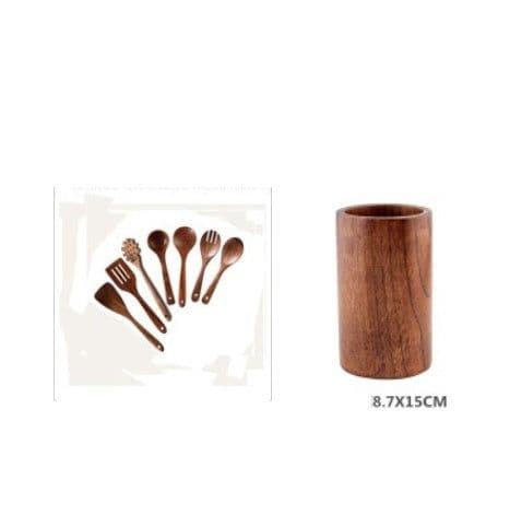 image-High Temperature Vegetable Spatula Acacia Wood Cooking Set Wooden Spatula