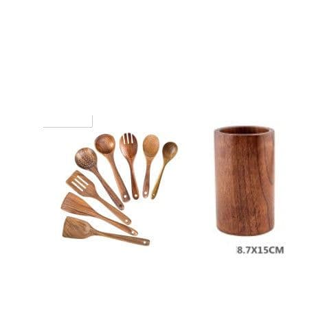 image-High Temperature Vegetable Spatula Acacia Wood Cooking Set Wooden Spatula