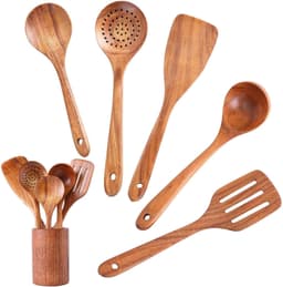 image-High Temperature Vegetable Spatula Acacia Wood Cooking Set Wooden Spatula