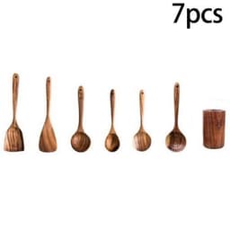 image-High Temperature Vegetable Spatula Acacia Wood Cooking Set Wooden Spatula