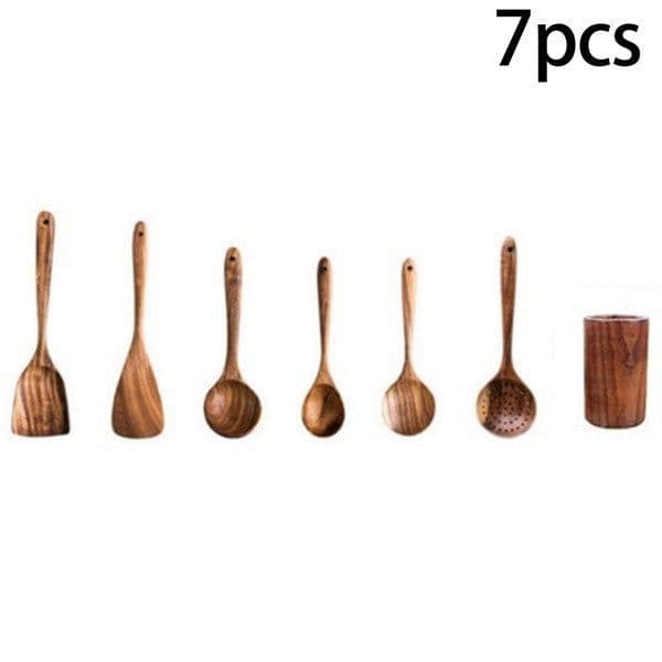 image-High Temperature Vegetable Spatula Acacia Wood Cooking Set Wooden Spatula