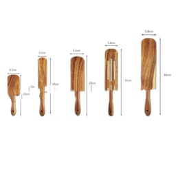 image-Acacia Long-Handled Spatula Spatula Mixing Cooking Spatula Cross-Border Teak Kitchenware Set