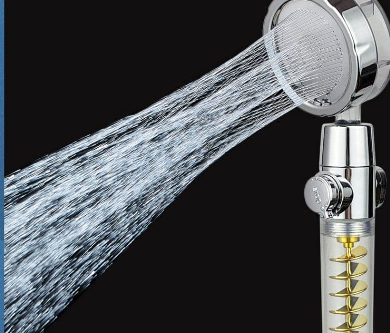 image-Internet Celebrity Small Waist Supercharged Shower Head Twin-turbo Pressurized Propeller Multifunctional Fan Shower Shower Head