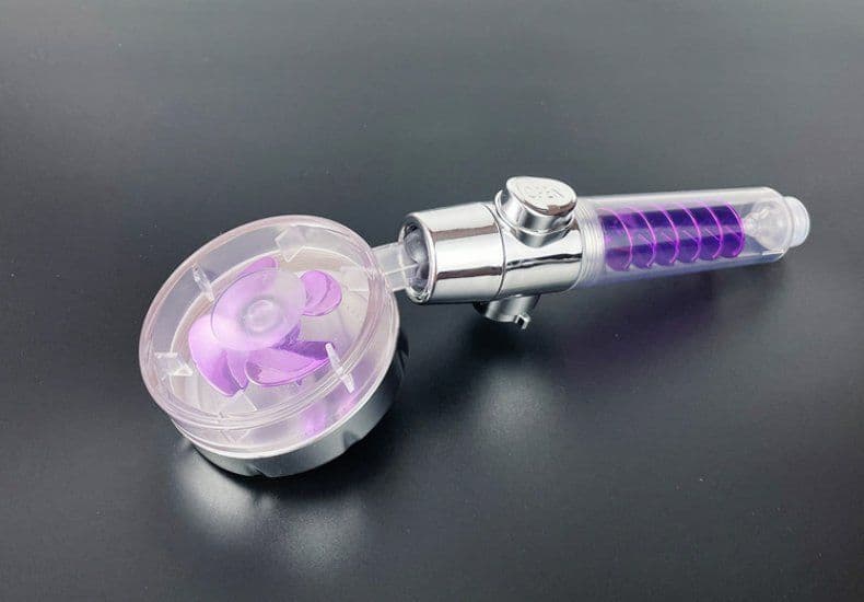 image-Internet Celebrity Small Waist Supercharged Shower Head Twin-turbo Pressurized Propeller Multifunctional Fan Shower Shower Head
