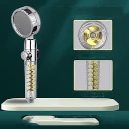 image-Internet Celebrity Small Waist Supercharged Shower Head Twin-turbo Pressurized Propeller Multifunctional Fan Shower Shower Head
