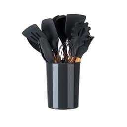 image-Wooden Handle Silicone Kitchenware Cooking Spatula Set