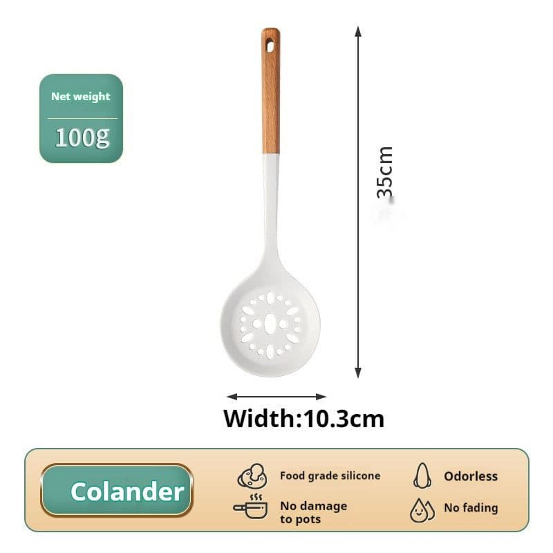 image-Fashion Wooden Handle Silicone Spatula Suit
