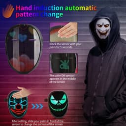 image-New Arrival LED Mask Face-changing Glowing Mask APP Control DIY Shining Mask for Holiday DJ Party Carnival