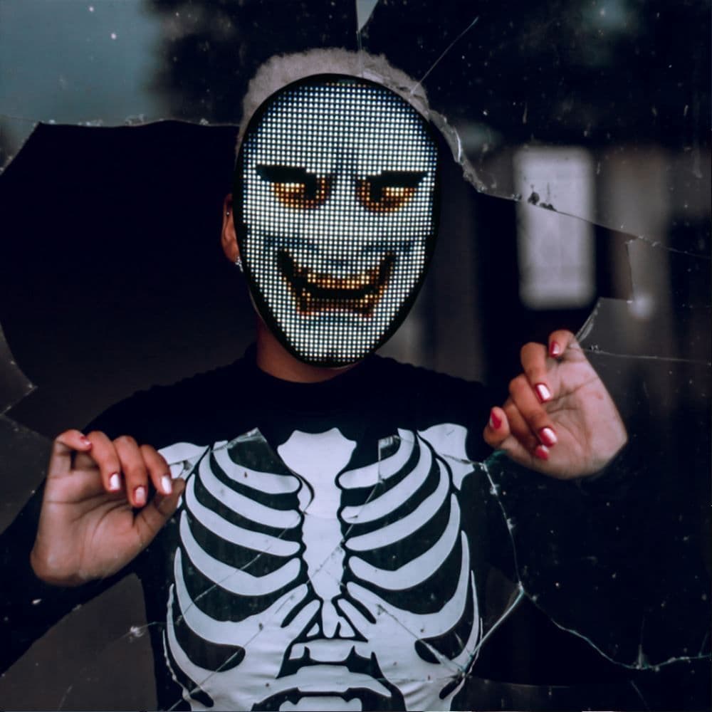 image-New Arrival LED Mask Face-changing Glowing Mask APP Control DIY Shining Mask for Holiday DJ Party Carnival