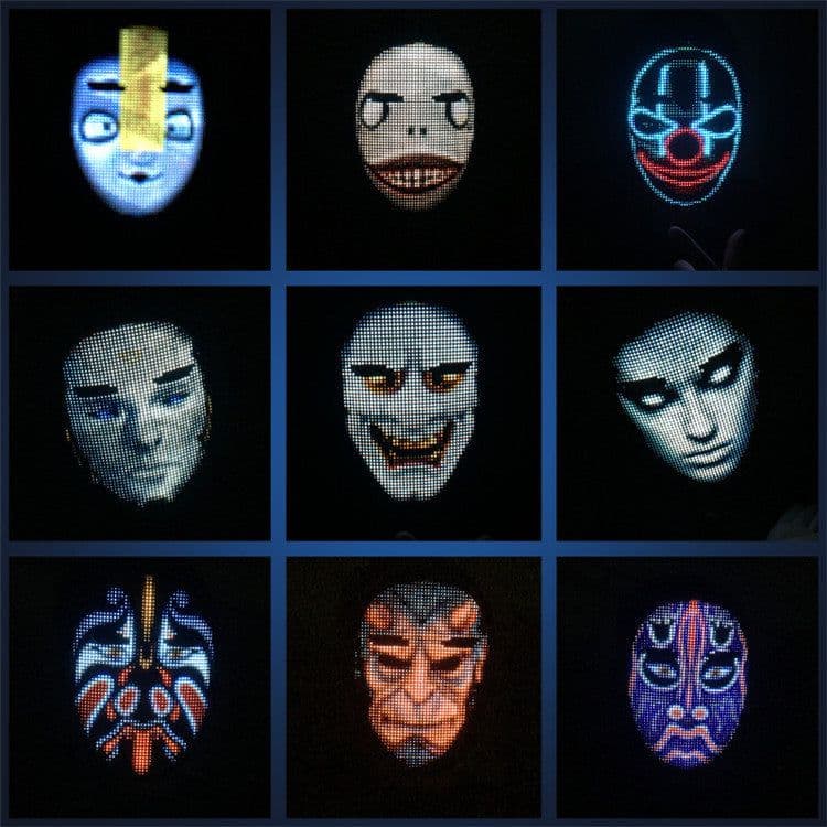 image-New Arrival LED Mask Face-changing Glowing Mask APP Control DIY Shining Mask for Holiday DJ Party Carnival