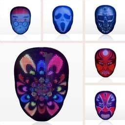 image-New Arrival LED Mask Face-changing Glowing Mask APP Control DIY Shining Mask for Holiday DJ Party Carnival