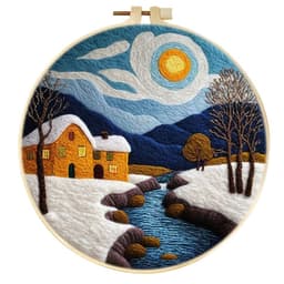 image-Wool Felt Painting With Embroidery Frame Needle Felt Supplies Suitable For Beginners