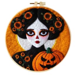 image-Wool Felt Painting With Embroidery Frame Needle Felt Supplies Suitable For Beginners