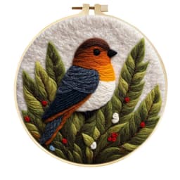 image-Wool Felt Painting With Embroidery Frame Needle Felt Supplies Suitable For Beginners