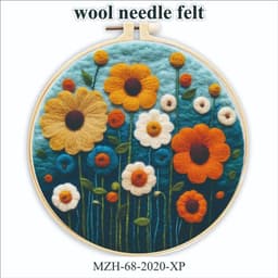 image-Wool Felt Painting With Embroidery Frame Needle Felt Supplies Suitable For Beginners