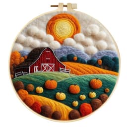 image-Wool Felt Painting With Embroidery Frame Needle Felt Supplies Suitable For Beginners