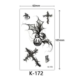 image-Tattoo Stickers English Letters Flowers Butterfly Sketch Lines Waterproof Tattoo