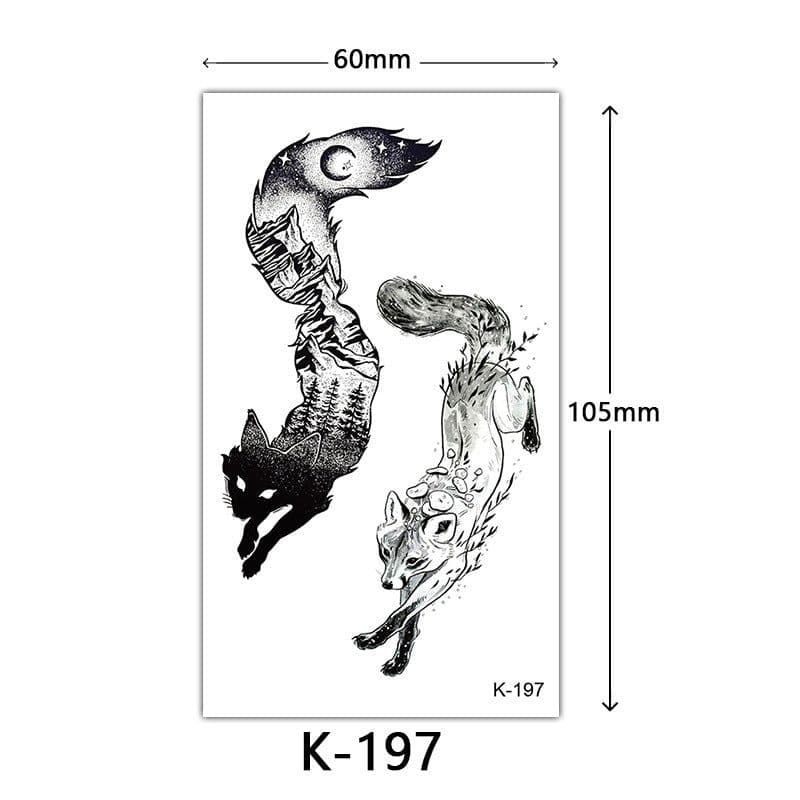 image-Tattoo Stickers English Letters Flowers Butterfly Sketch Lines Waterproof Tattoo