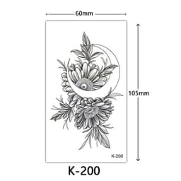image-Tattoo Stickers English Letters Flowers Butterfly Sketch Lines Waterproof Tattoo
