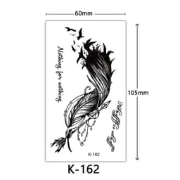 image-Tattoo Stickers English Letters Flowers Butterfly Sketch Lines Waterproof Tattoo