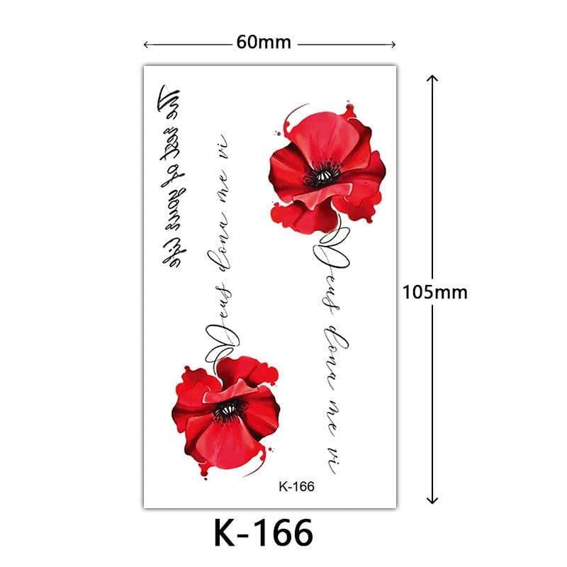image-Tattoo Stickers English Letters Flowers Butterfly Sketch Lines Waterproof Tattoo