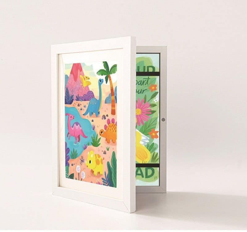 image-A4 Children's Painting Storage Frame DiyKidsArt Magnetic Picture Frame