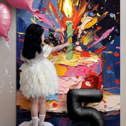 image-Birthday Scene Setting Supplies Birthday Arrangement Decoration Cake Hanging Cloth Banner Photo Props Background Wall