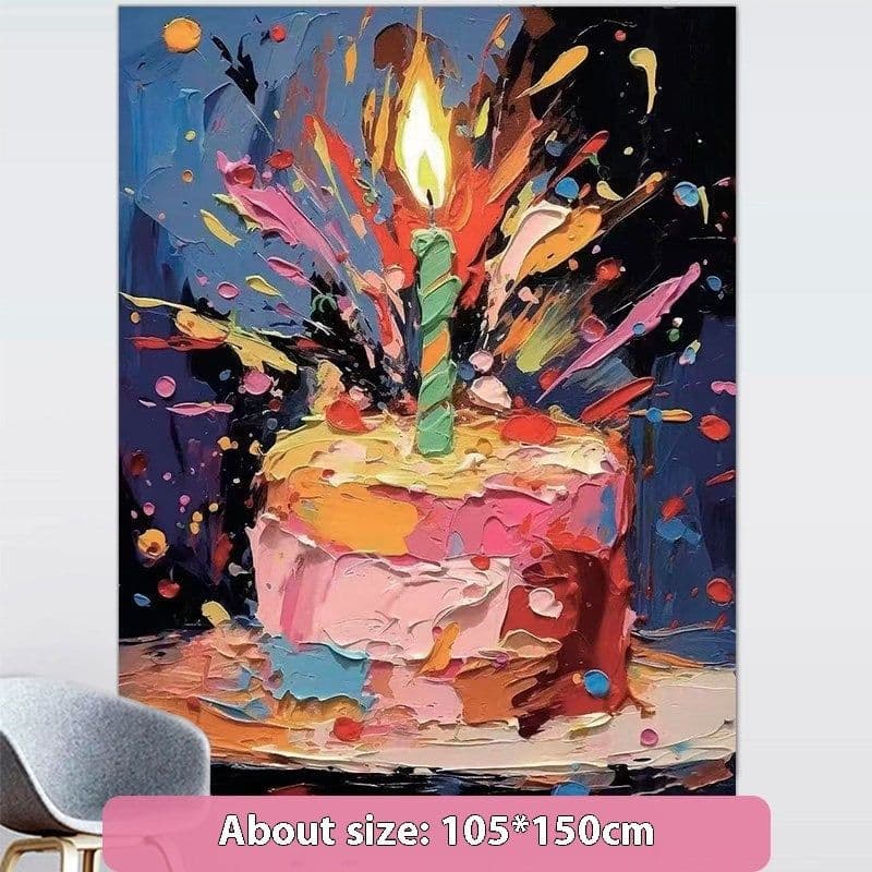 image-Birthday Scene Setting Supplies Birthday Arrangement Decoration Cake Hanging Cloth Banner Photo Props Background Wall