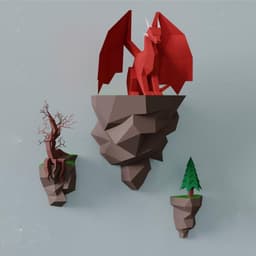 image-Dragon Paper Model Sitting On The Island Home Wall Hanging Wall Decorations