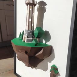 image-46cm Island Lighthouse Paper Model Home Wall Hanging Wall Decorations