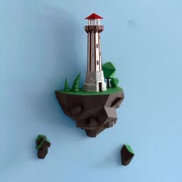 image-46cm Island Lighthouse Paper Model Home Wall Hanging Wall Decorations