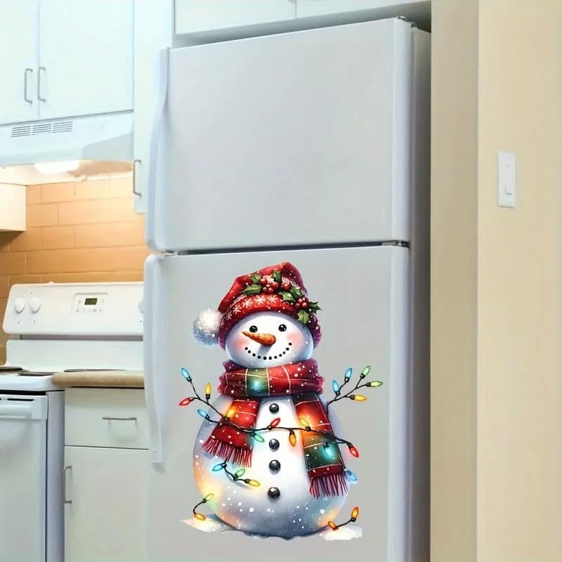 image-Snowman Christmas Light Bathroom Waterproof Stickers