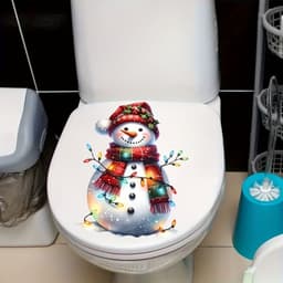 image-Snowman Christmas Light Bathroom Waterproof Stickers