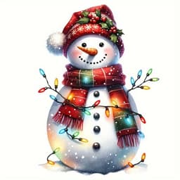 image-Snowman Christmas Light Bathroom Waterproof Stickers