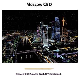 image-City Night Scene Colorful Diy Scraping Living Room Decorative Painting