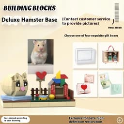 image-Photo Pet Building Puppy Kitten Souvenir Doll Model Gift Dog Cat Gift Building Blocks