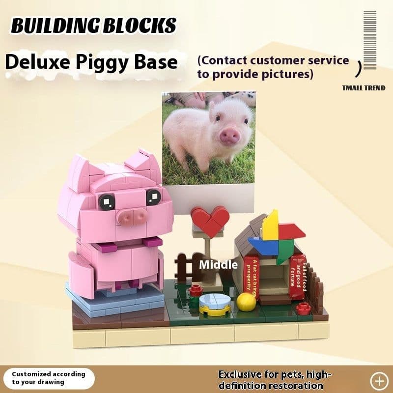 image-Photo Pet Building Puppy Kitten Souvenir Doll Model Gift Dog Cat Gift Building Blocks
