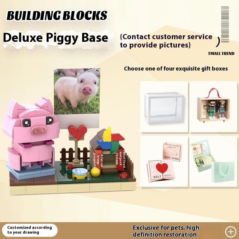 image-Photo Pet Building Puppy Kitten Souvenir Doll Model Gift Dog Cat Gift Building Blocks