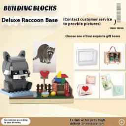 image-Photo Pet Building Puppy Kitten Souvenir Doll Model Gift Dog Cat Gift Building Blocks