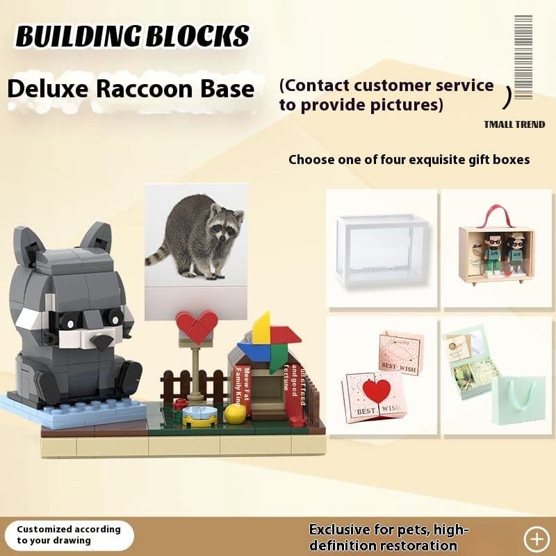 image-Photo Pet Building Puppy Kitten Souvenir Doll Model Gift Dog Cat Gift Building Blocks
