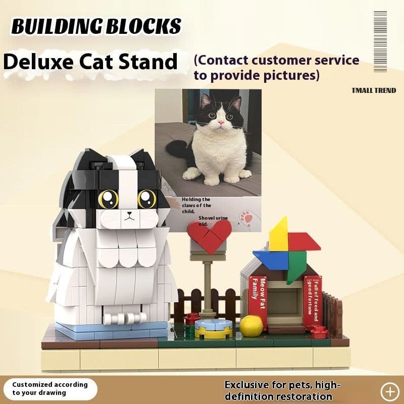 image-Photo Pet Building Puppy Kitten Souvenir Doll Model Gift Dog Cat Gift Building Blocks
