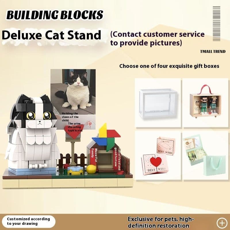 image-Photo Pet Building Puppy Kitten Souvenir Doll Model Gift Dog Cat Gift Building Blocks