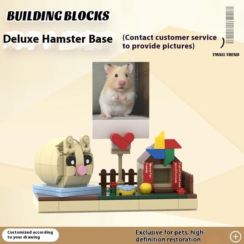 image-Photo Pet Building Puppy Kitten Souvenir Doll Model Gift Dog Cat Gift Building Blocks