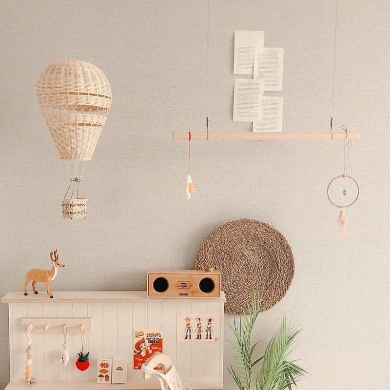 image-Handmade Woven Hot Air Balloon Decoration Children's Photography Props